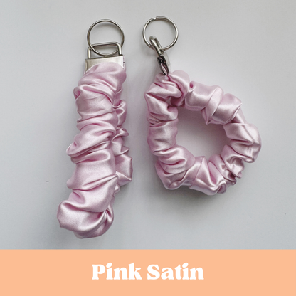 Satin Scrunchie Keychain Wristlet