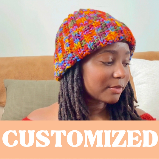 Custom Crochet Ribbed Beanie