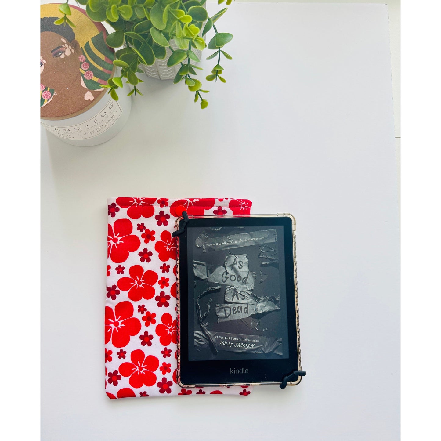 Kindle & Book Sleeve - Red Floral