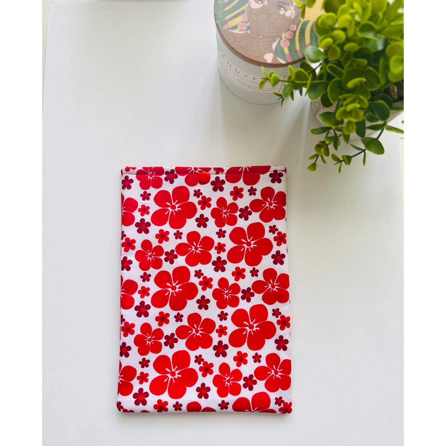 Kindle & Book Sleeve - Red Floral