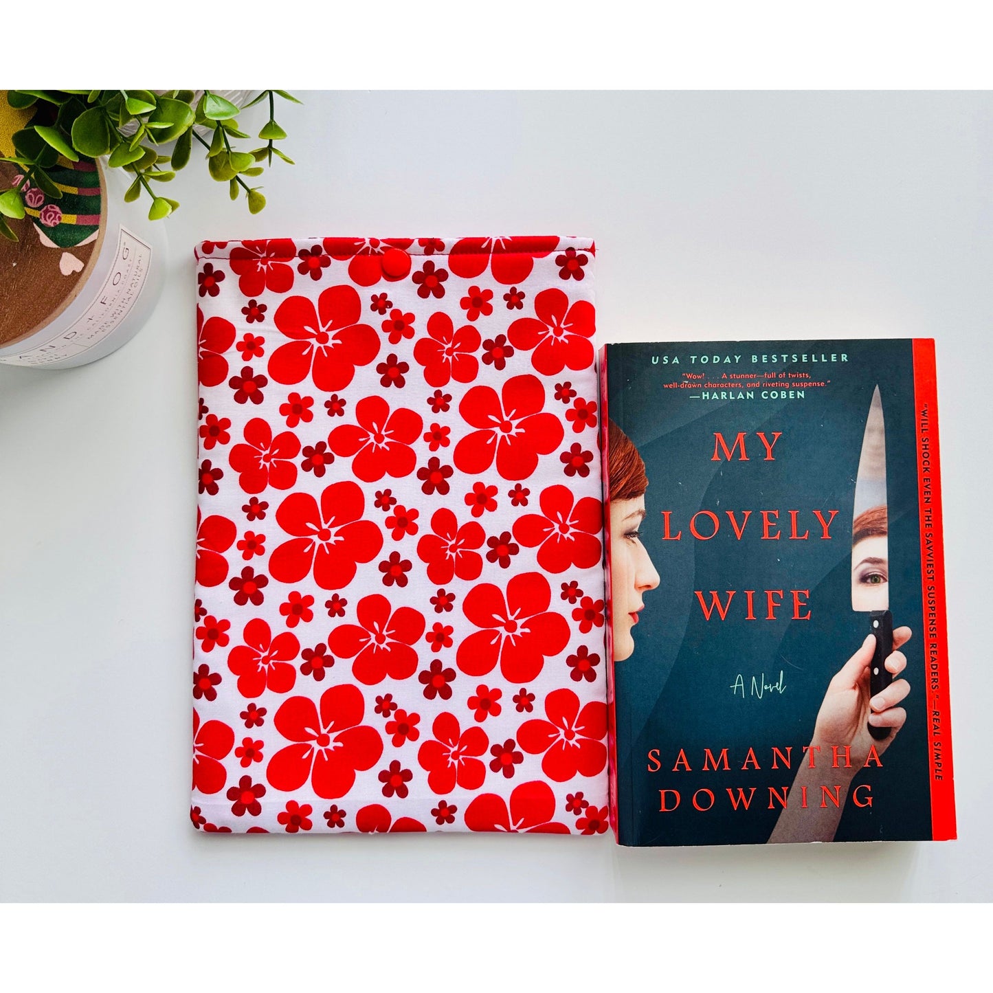 Kindle & Book Sleeve - Red Floral