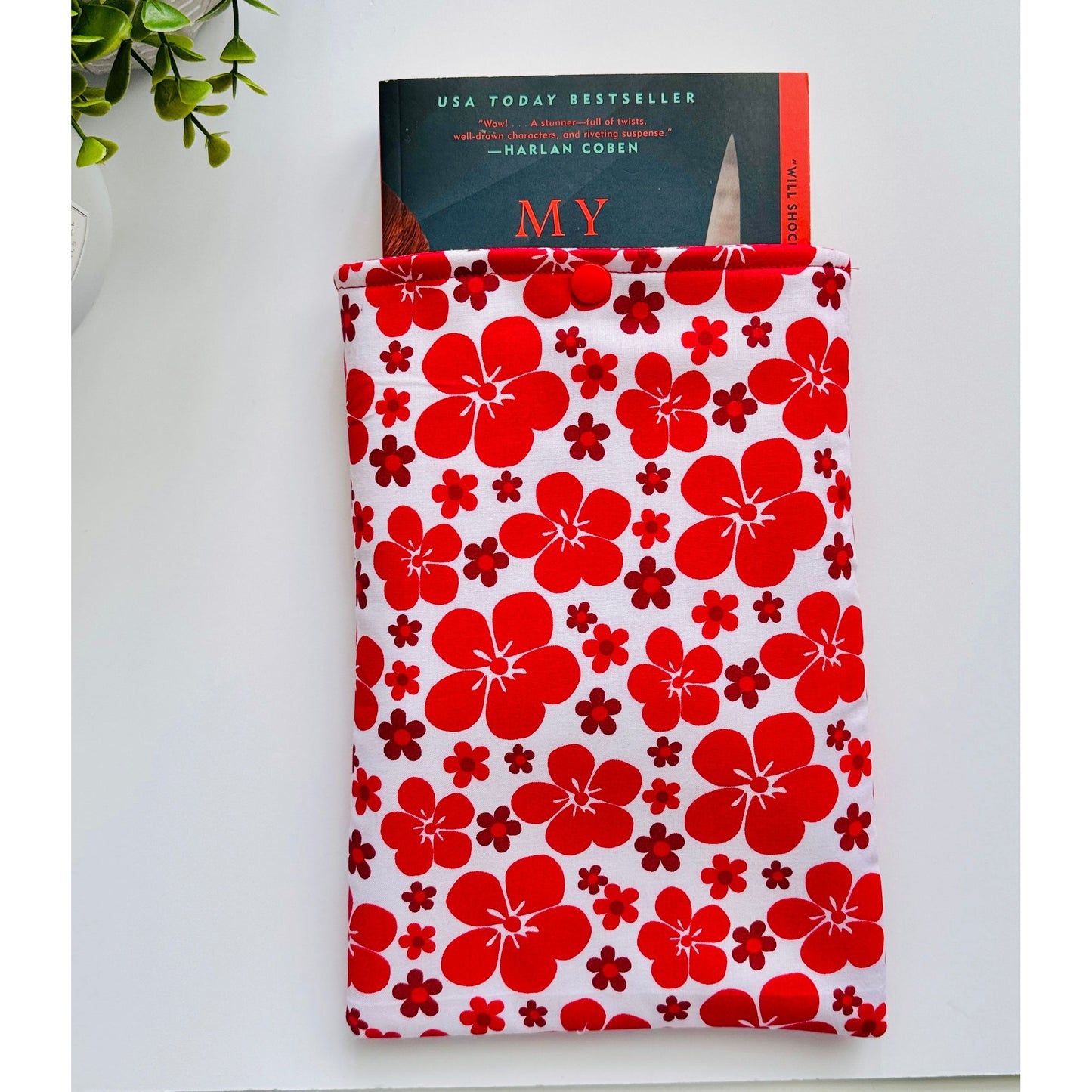 Kindle & Book Sleeve - Red Floral