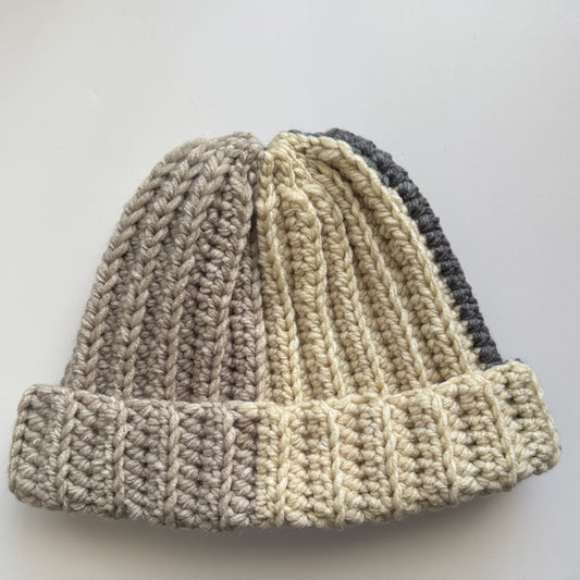 Crochet Ribbed Chunky Beanie - Rainy Days