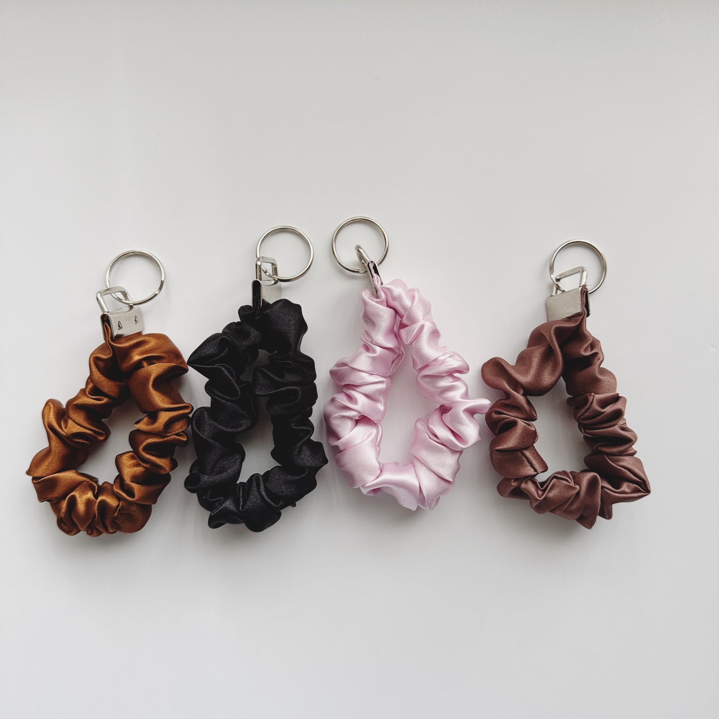 Satin Scrunchie Keychain Wristlet